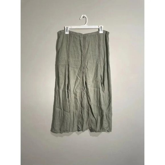 J. Jill Green Linen Blend Midi/Maxi Dress with Crochet Details - Picture 1 of 11